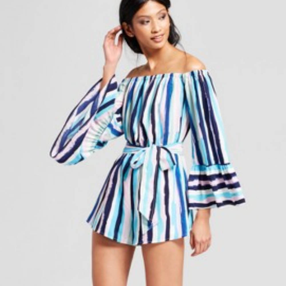 BEAUTIFUL Blue Stripe Romper